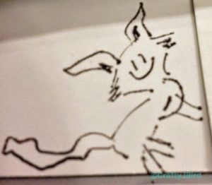 Sister's Drawing of Grace as a Tripawd