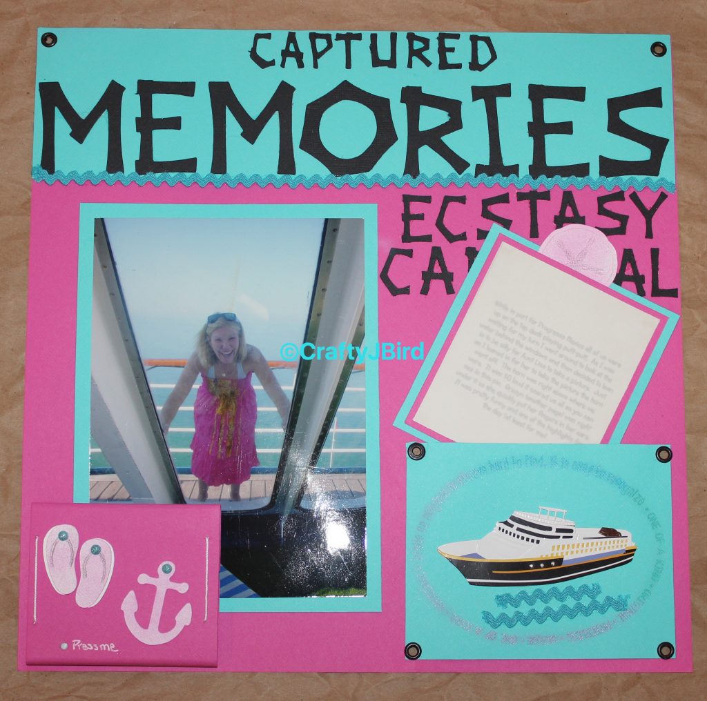 Captured Memories Scrapbook Title Page - For more info visit CraftyJBird.com