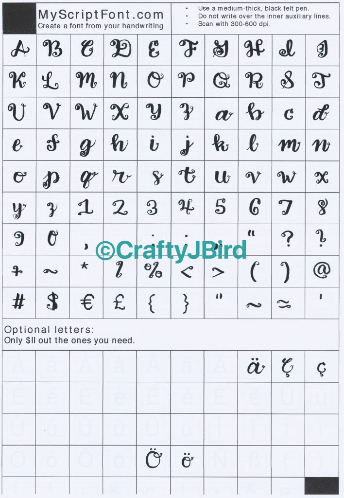 Creating Your Personalized Font -- Visit CraftyJBird.com for more info