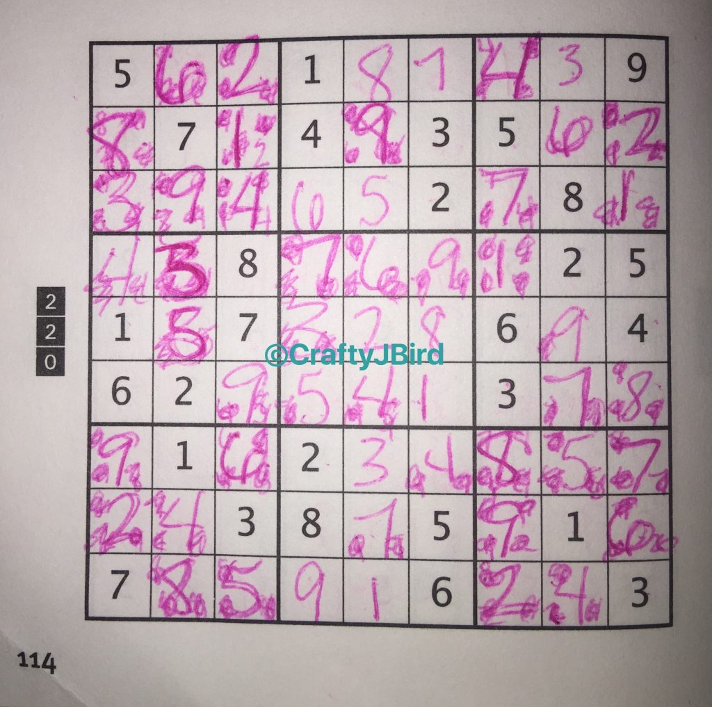 Sudoku -- Visit CraftyJBird.com for more info... 