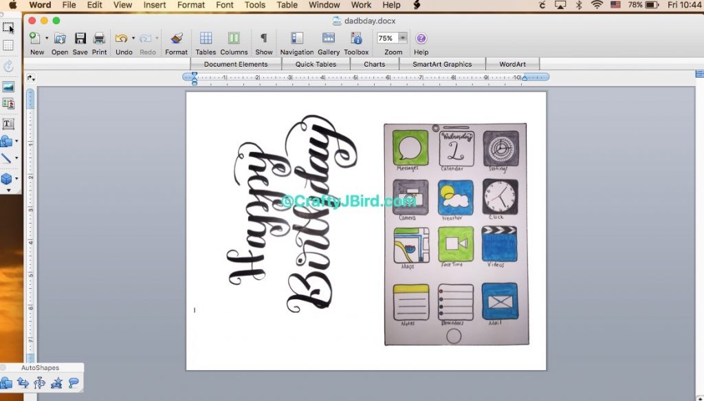 Dad's iPhone -- Visit CraftyJBird.com for more info...