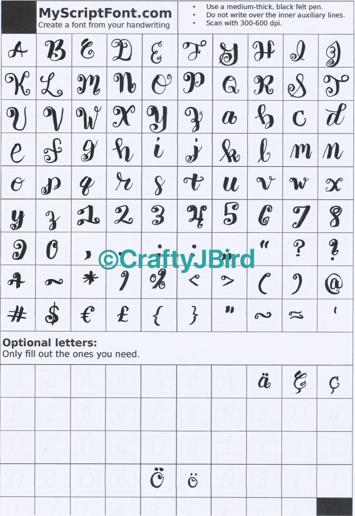 Creating Your Personalized Font -- Visit CraftyJBird.com for more info