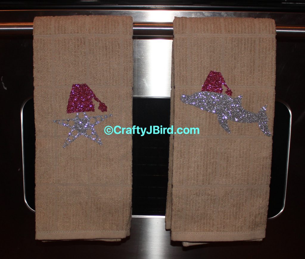 Sea Life Christmas Towels -- Visit CraftyJBird.com for more info...