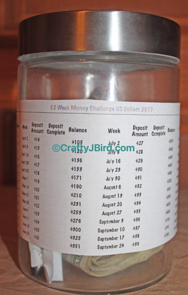 2017 Money Challenge -- Visit CraftyJBird.com for more info...