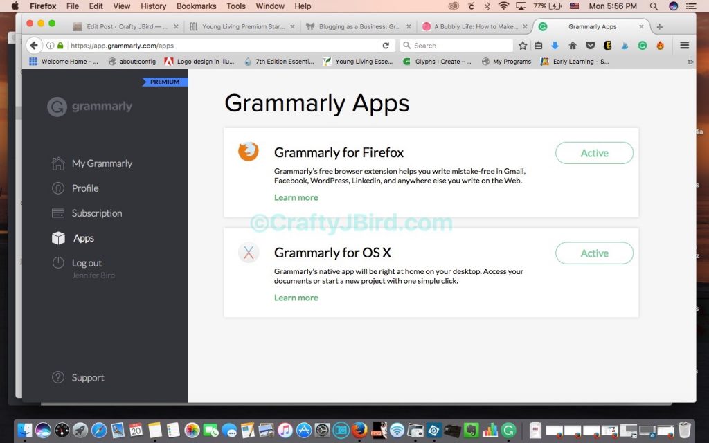 Grammarly -- Visit CraftyJBird.com for more info...