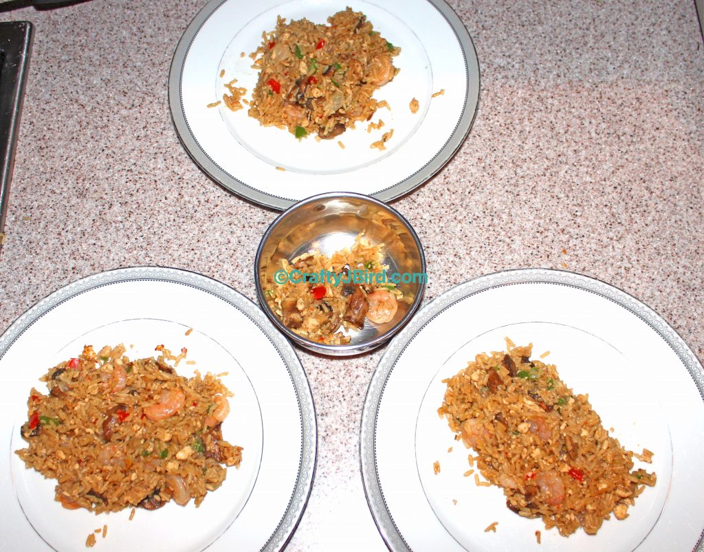 Jenn's Cajun Shrimp Fried Rice -- Visit CraftyJBird.com for more info... 