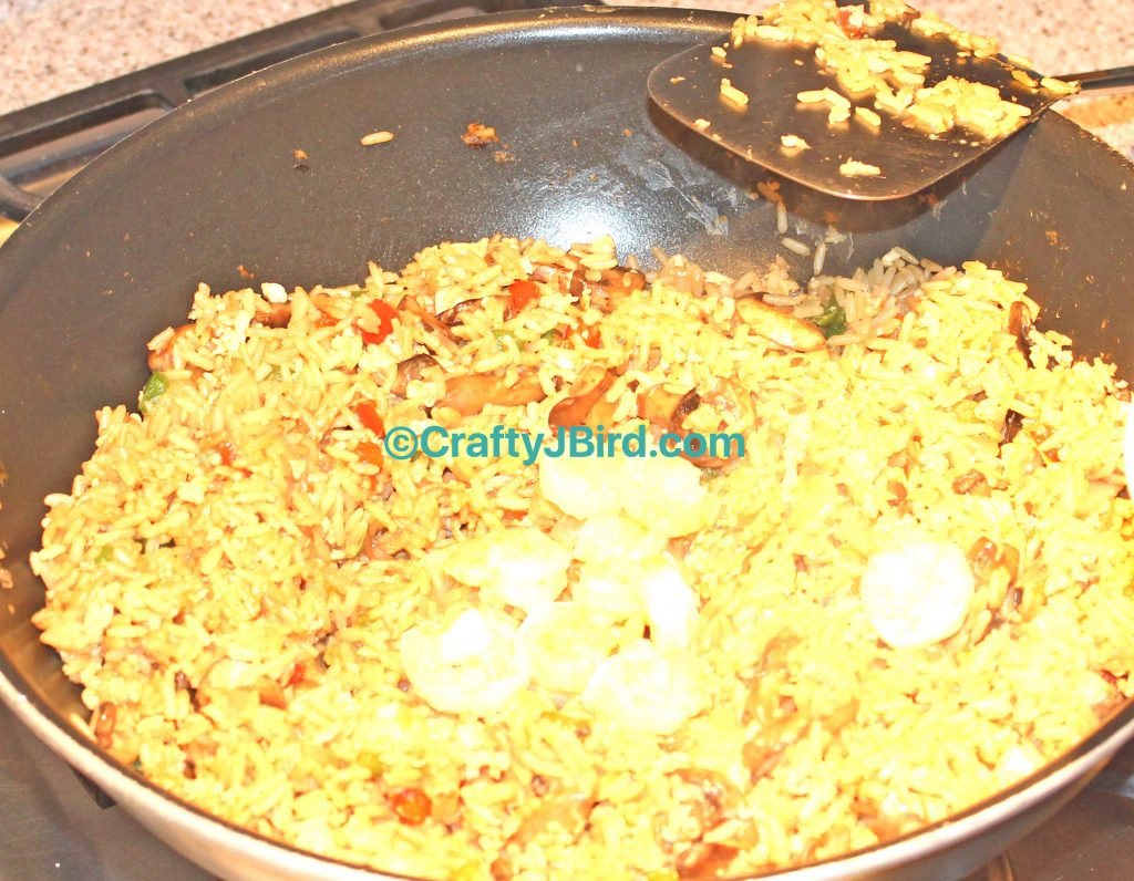 Jenn's Cajun Shrimp Fried Rice -- Visit CraftyJBird.com for more info... 