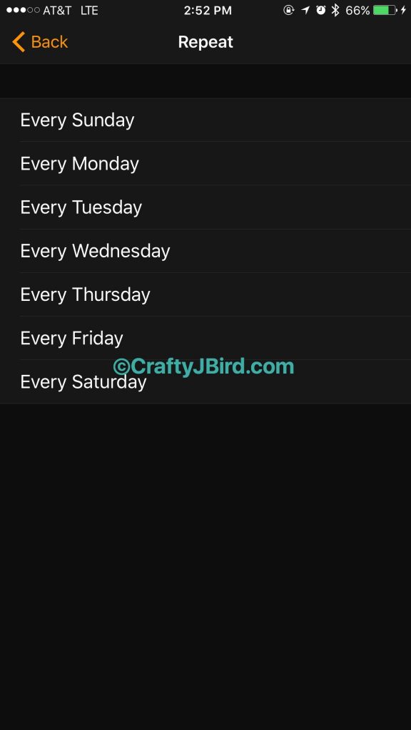 Creating an iPhone Alarm -- Visit CraftyJBird.com for more info... 