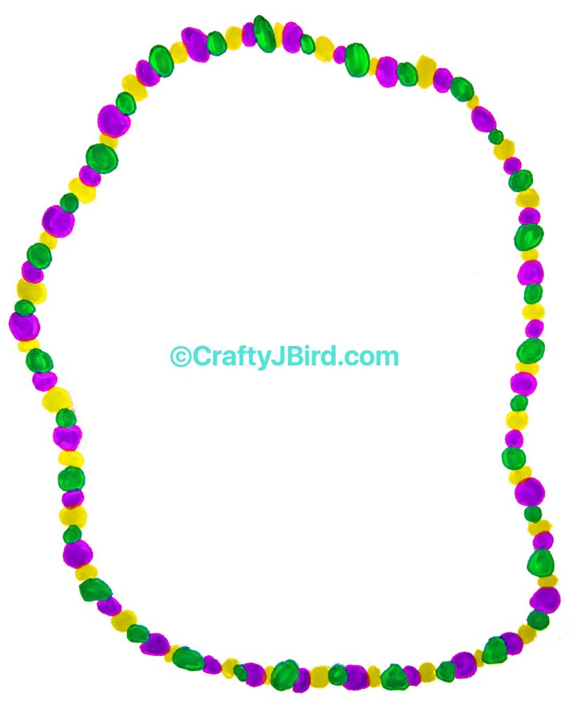 Mardi Gras Beads -- Visit CraftyJBird.com for more info...