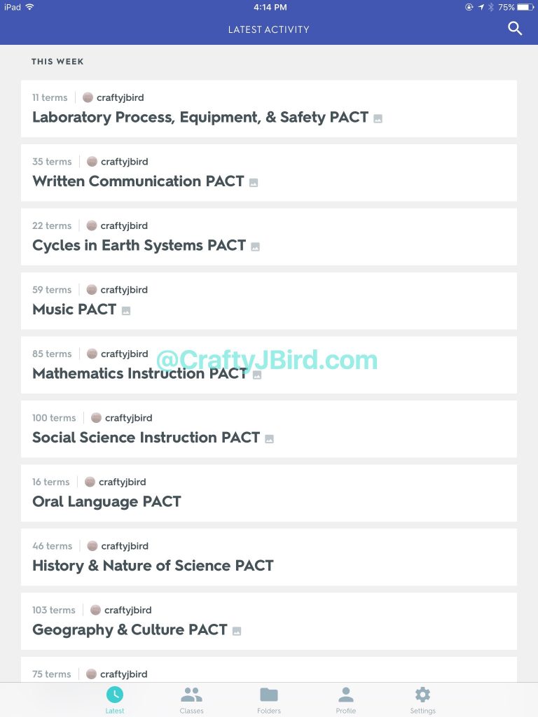 Quizlet -- Visit CraftyJBird.com for more info...
