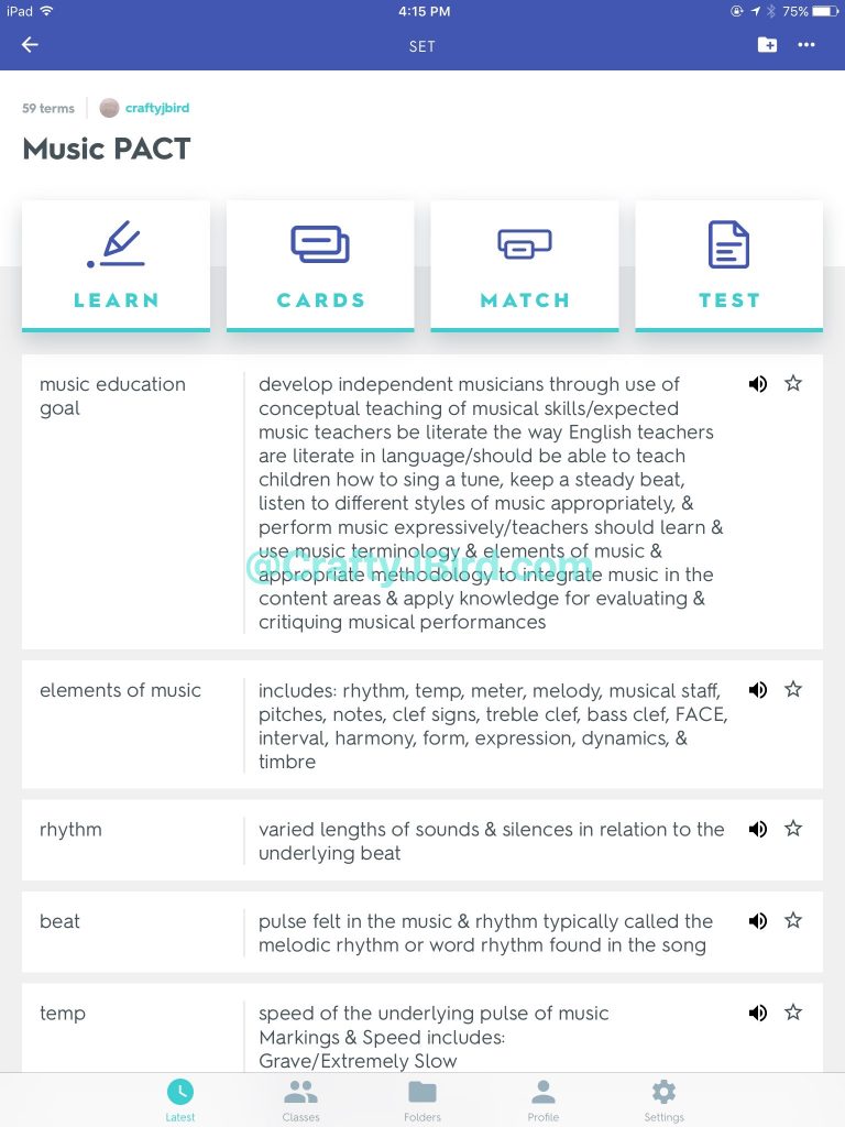 Quizlet -- Visit CraftyJBird.com for more info...