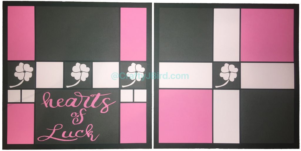 Hearts of Luck Double Page Layout -- Visit CraftyJBird.com for more info.. 