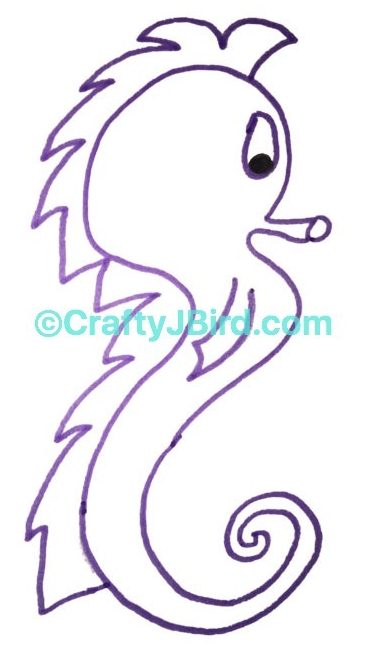 Seahorse Drawing -- Visit CraftyJBird.com for more info...