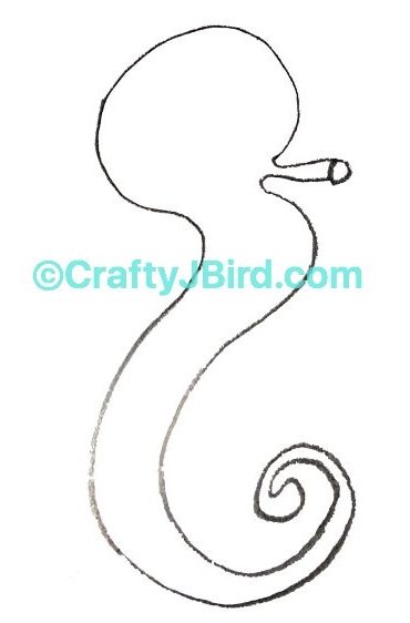 Seahorse Drawing -- Visit CraftyJBird.com for more info...