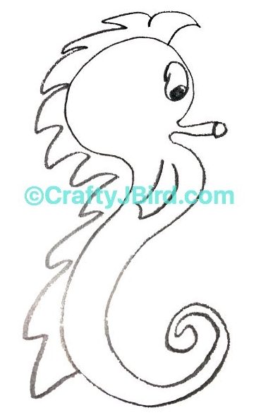 Seahorse Drawing -- Visit CraftyJBird.com for more info...