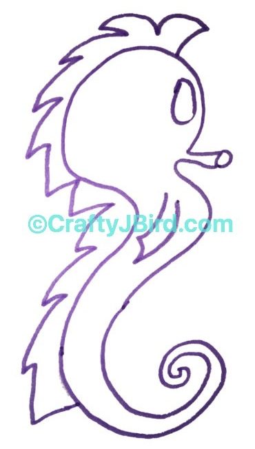 Seahorse Drawing -- Visit CraftyJBird.com for more info...